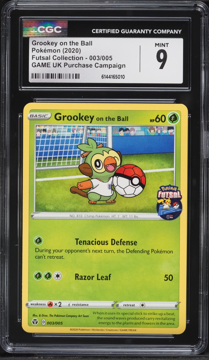 2020 Pokemon Sword & Shield Futsal Collection Grookey On The Ball #3 CGC 9 MINT
