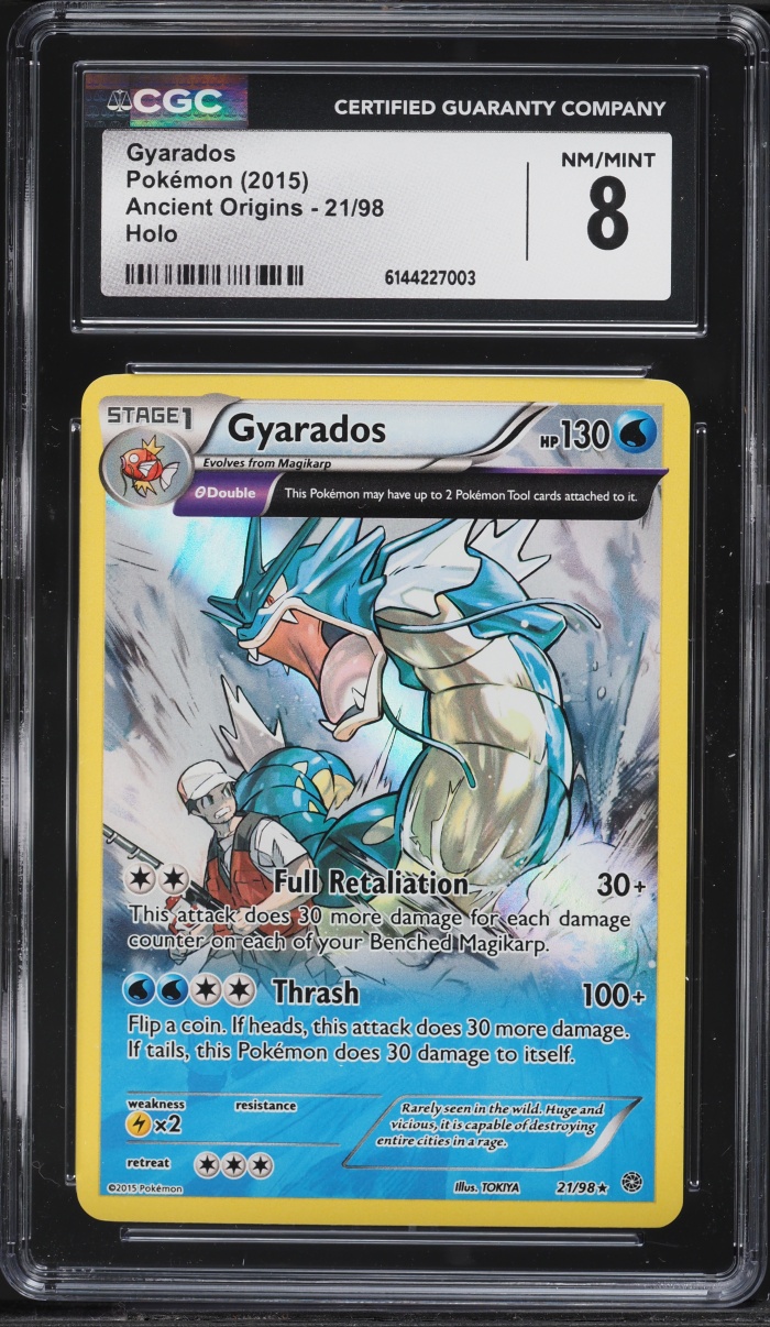 2015 Pokemon XY Ancient Origins Holo Gyarados #21 CGC 8 NM-MT