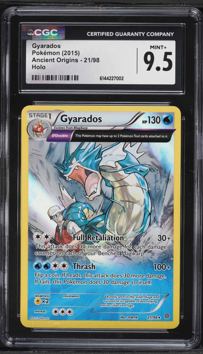 2015 Pokemon XY Ancient Origins Holo Gyarados #21 CGC 9.5 MINT+