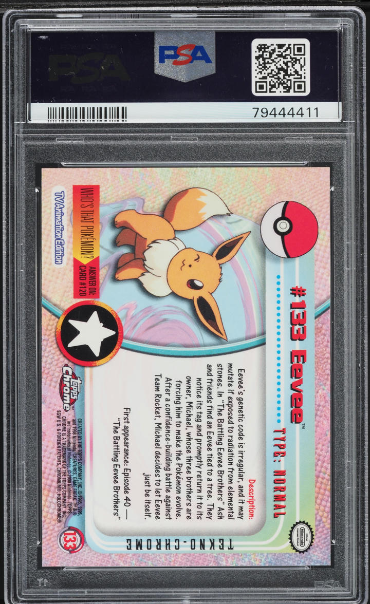 2000 Topps Chrome Pokemon Series 2 Tekno Eevee #133 PSA 10 GEM MINT