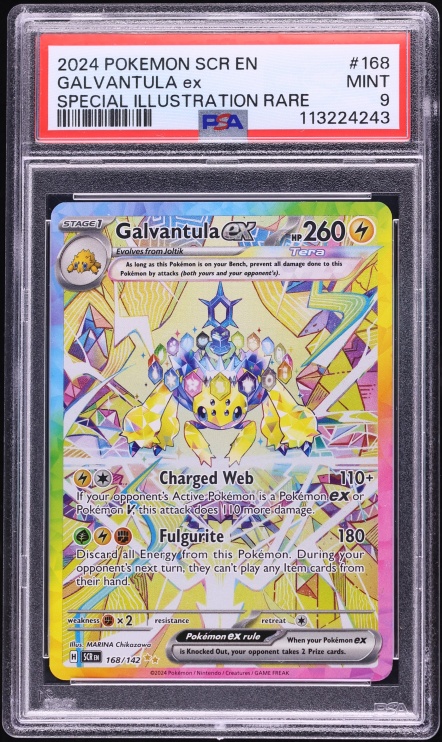 2024 Pokemon Scarlet & Violet Stellar Crown SIR Galvantula ex #168 PSA 9 MINT