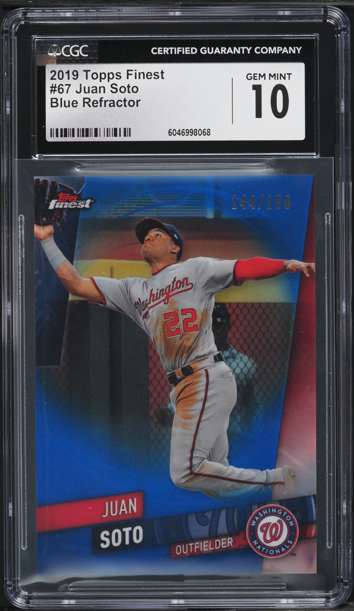 2019 Finest Blue Refractor Juan Soto /150 #67 CGC 10 GEM MINT