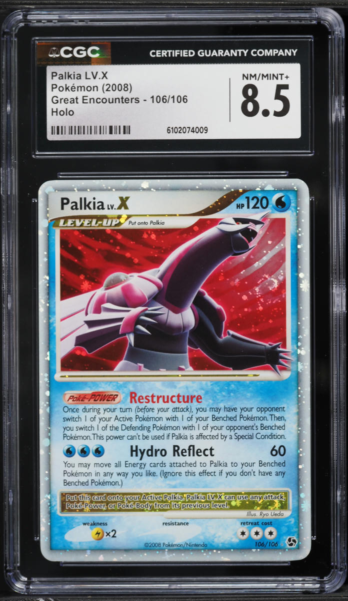 2008 Pokemon Diamond & Pearl Great Encounters Holo Palkia Lv.X #106 CGC 8.5 NM-MT+