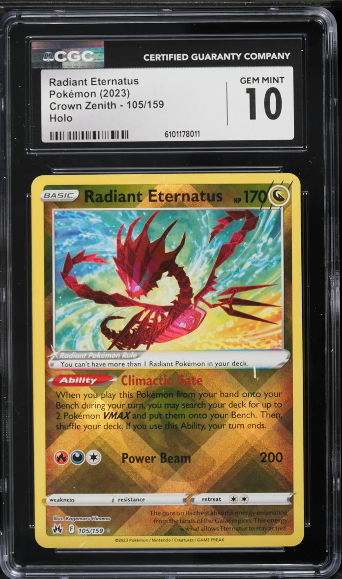 2023 Pokemon Sword & Shield Crown Zenith Holo Radiant Eternatus #105 CGC 10 GEM MINT
