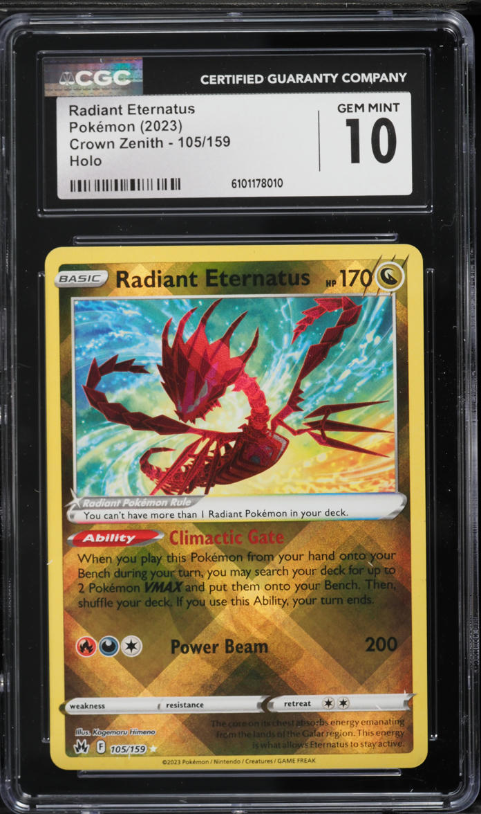 2023 Pokemon Sword & Shield Crown Zenith Holo Radiant Eternatus #105 CGC 10 GEM MINT