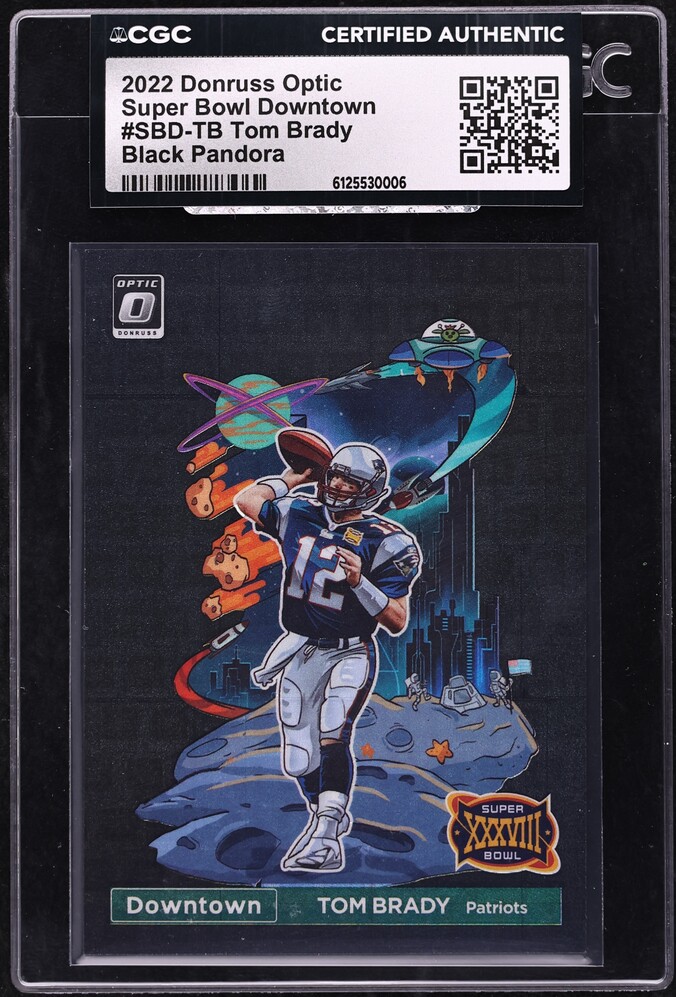 2022 Donruss Optic Super Bowl Downtown Black Pandora Tom Brady /25 #SBD-TB CGC AUTH
