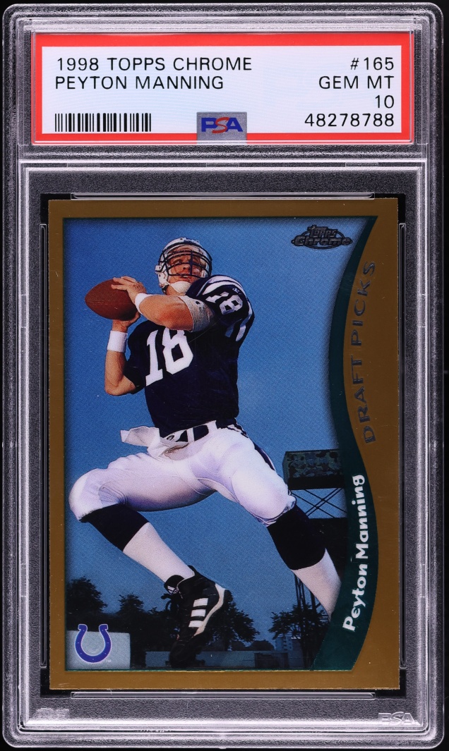1998 Topps Chrome Peyton Manning ROOKIE #165 PSA 10 GEM MINT - Photo 1