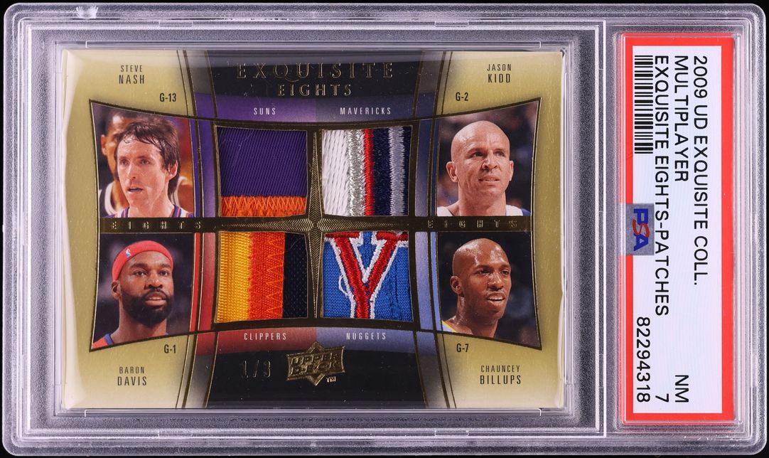2009 Exquisite Collection Eights Multiplayer Kidd Nash Westbrook Paul PATCH 1/3 PSA 7 NRMT - Photo 1