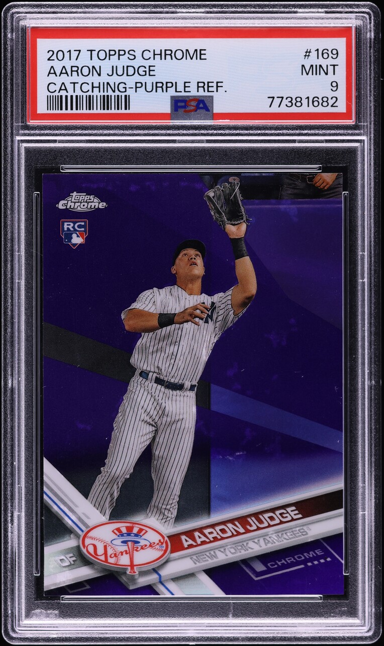 2017 Topps Chrome Purple Refractor Aaron Judge ROOKIE /299 #169 PSA 9 MINT