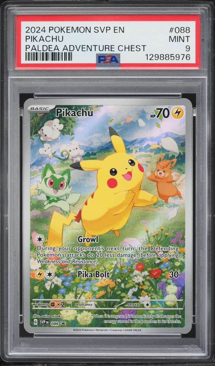 2024 Pokemon Scarlet & Violet Promo Paldea Adventure Chest Full Art Pikachu #88 PSA 9 MINT