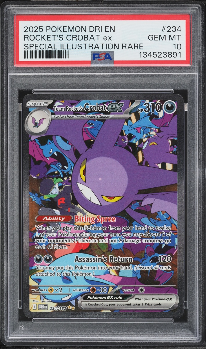 2025 Pokemon Scarlet & Violet Destined Rivals SIR Team Rocket's Crobat ex #234 PSA 10 GEM MINT