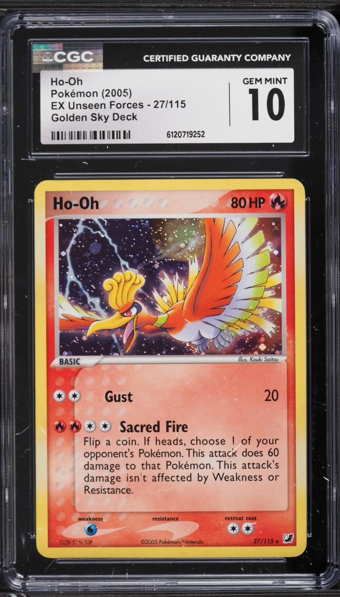 2005 Pokemon EX Unseen Forces Golden Sky Deck Ho-Oh #27 CGC 10 GEM MINT