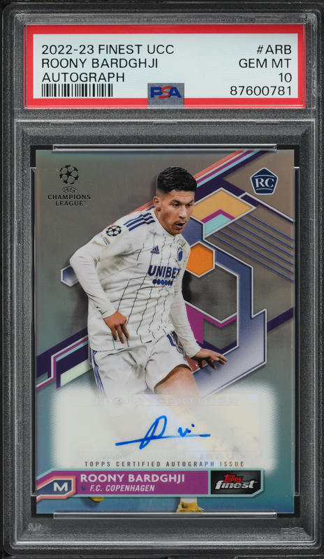 2022 Topps Finest UCC Roony Bardghji ROOKIE AUTO #ARB PSA 10 GEM