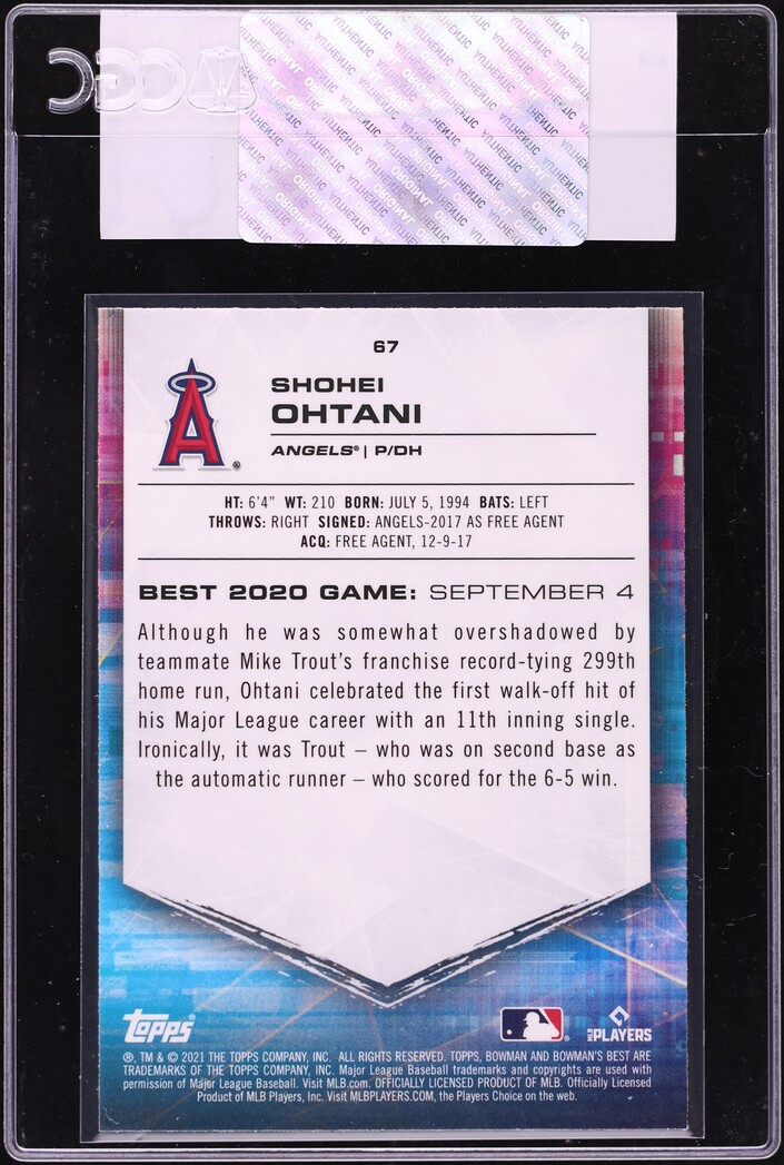 2021 Bowman's Best Shohei Ohtani #67 CGC AUTH