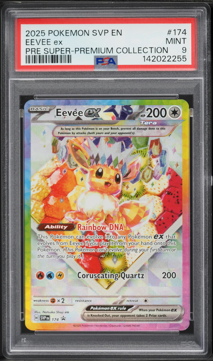 2025 Pokemon Scarlet & Violet Promo Prismatic Evolutions Premium Full Art Eevee ex #174 PSA 9