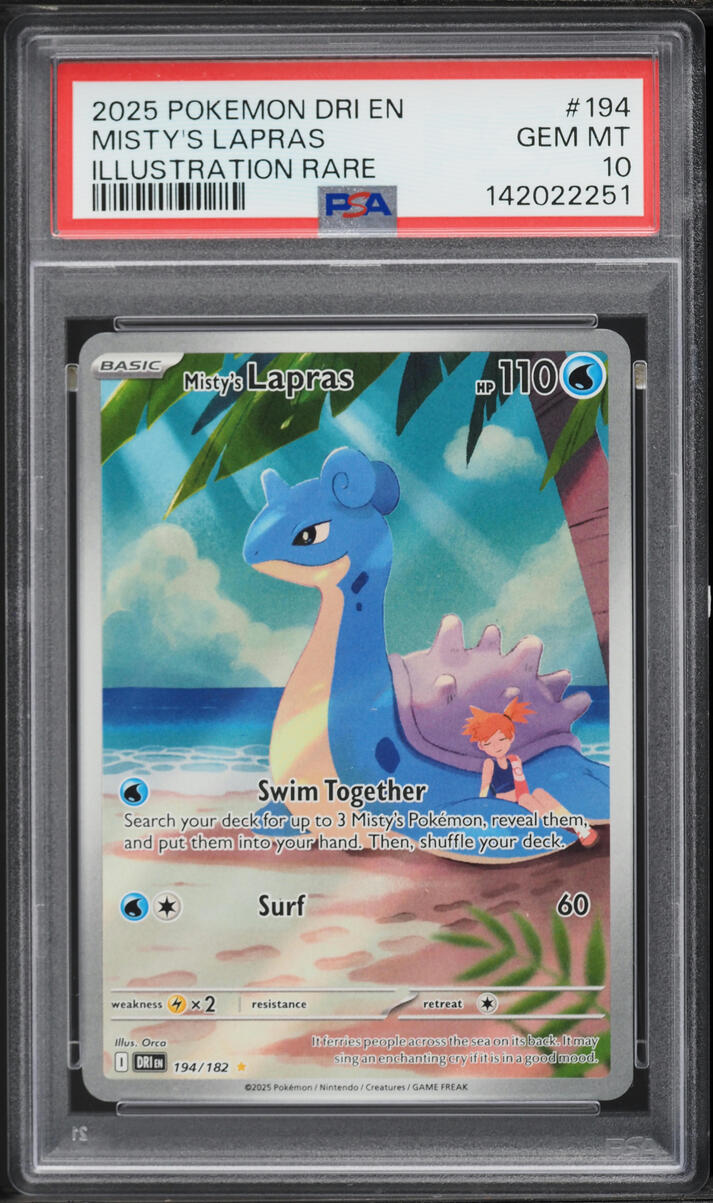 2025 Pokemon Scarlet & Violet Destined Rivals IR Misty's Lapras #194 PSA 10 GEM MINT