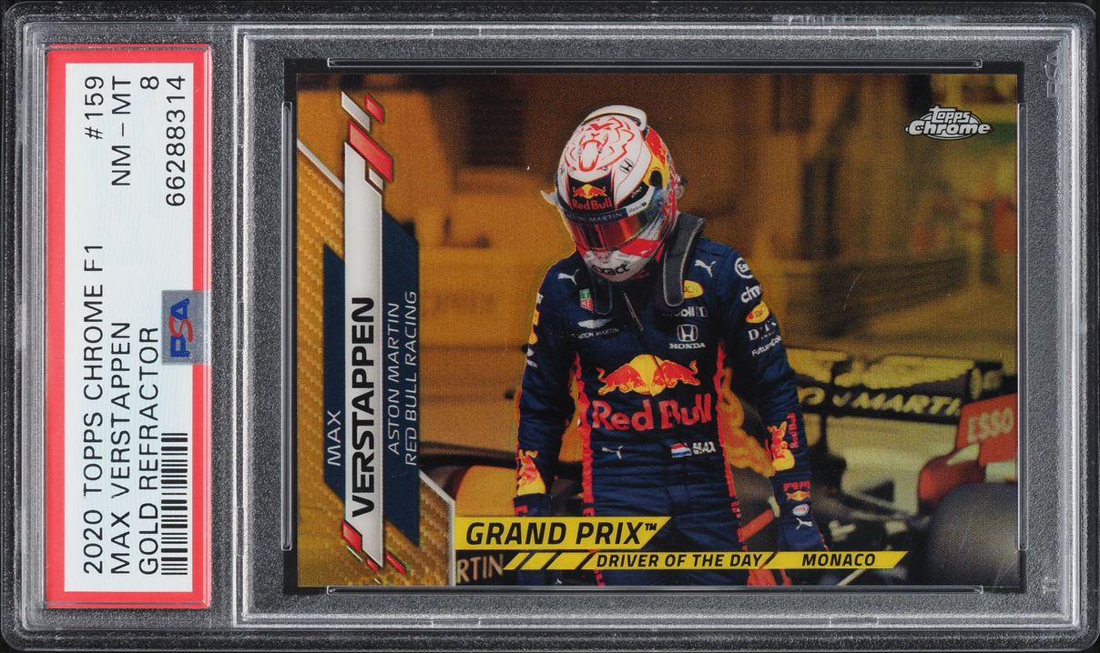 2020 Topps Chrome Formula 1 F1 Gold Refractor Max Verstappen /50 #159 PSA 8 NM-MT - Photo 1