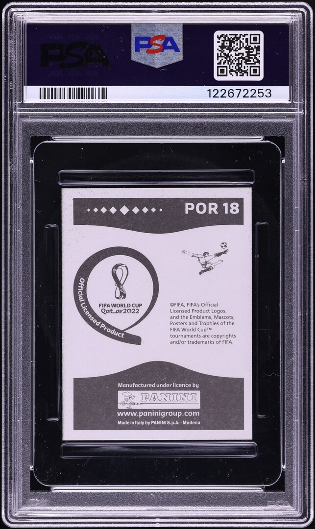 2022 Panini World Cup Qatar Stickers Black Border Cristiano Ronaldo 1/1 PSA 6