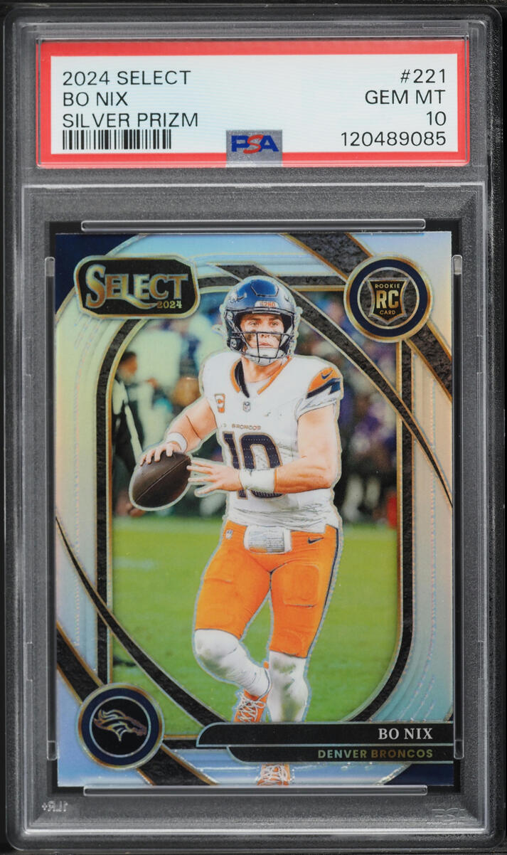 2024 Select Club Level Silver Prizm Bo Nix ROOKIE #221 PSA 10 GEM MINT