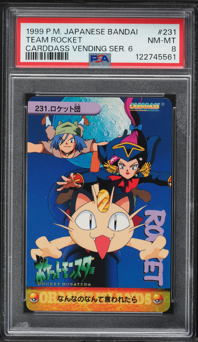 1999 Pokemon Japanese Bandai Carddass Vending Series 6 Team Rocket #231 PSA 8