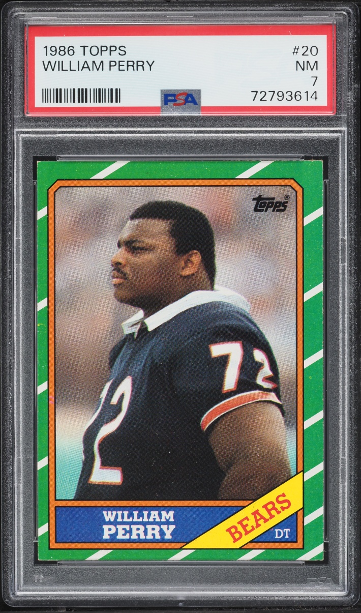 1986 Topps Football William Perry ROOKIE #20 PSA 7 NRMT