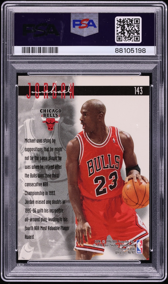 1996 Ultra Gold Medallion Michael Jordan #143 PSA 9 MINT