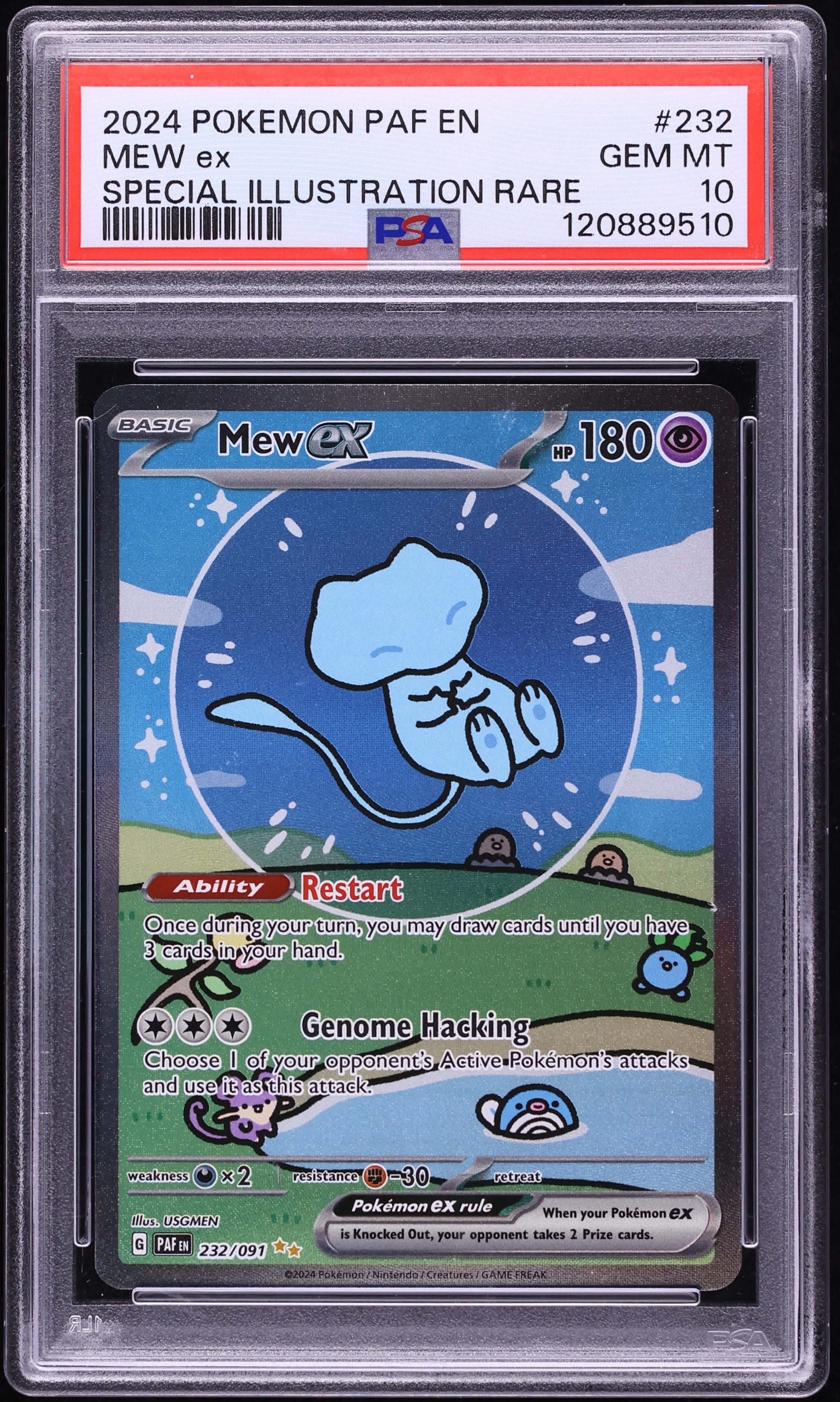 2024 Pokemon Scarlet & Violet Paldean Fates SIR Mew ex #232 PSA 10 GEM MINT