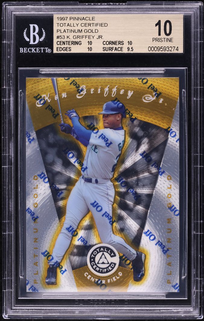 1997 Pinnacle Totally Certified Platinum Gold w/ Peel Ken Griffey Jr. /30 #53 BGS 10 PRISTINE - Photo 1
