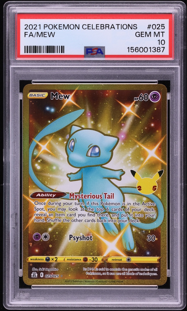 2021 Pokemon Sword & Shield Celebrations Gold Rare Mew #25 PSA 10 GEM MINT