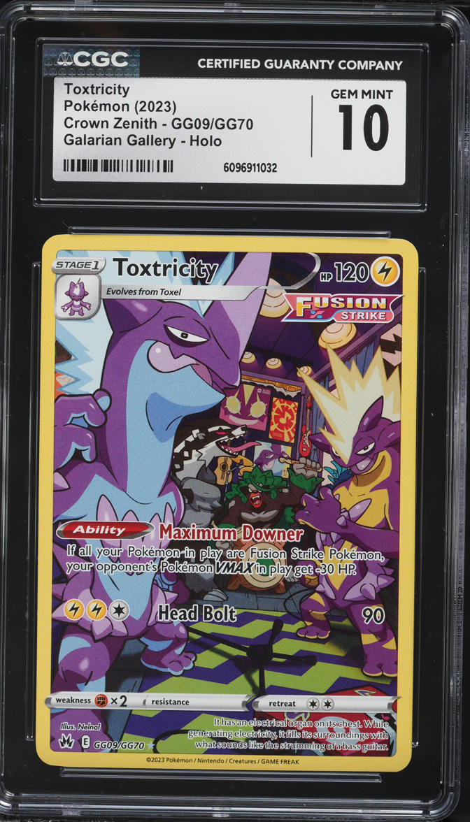 2023 Pokemon Sword & Shield Crown Zenith Full Art Toxtricity #GG09 CGC 10 GEM MINT