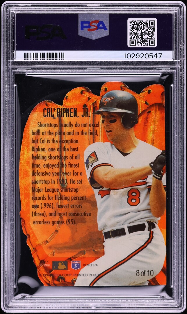 1994 Flair Hot Glove Cal Ripken Jr #8 PSA 7 NRMT