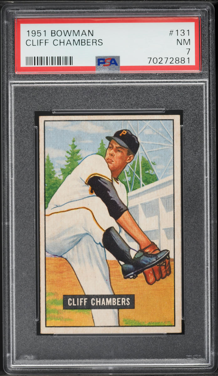 1951 Bowman Cliff Chambers #131 PSA 7 NRMT