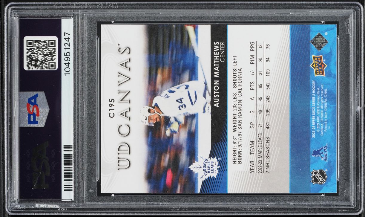 2023 Upper Deck Canvas Auston Matthews #C195 PSA 10 GEM MINT