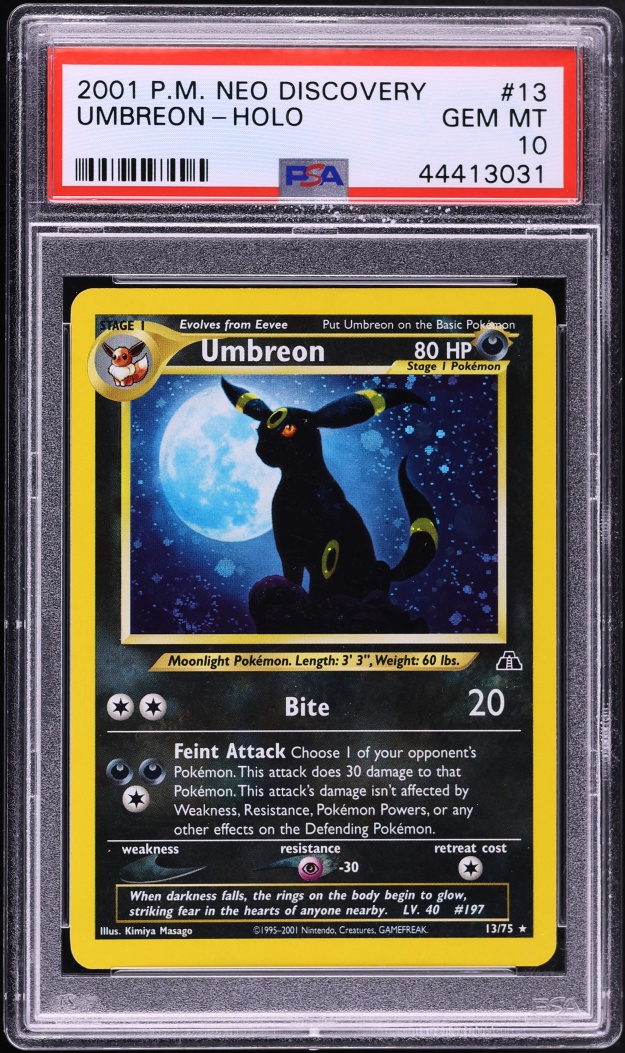 2001 Pokemon Neo Discovery Holo Umbreon #13 PSA 10 GEM MINT