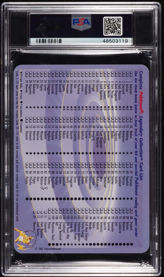2002 Pokemon Legendary Collection Box Topper Dark Blastoise #S2 PSA 9 MINT