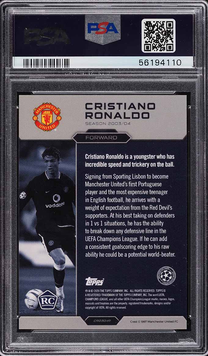 2020 Topps The Lost Rookie Cards Orange Cristiano Ronaldo AUTO /5 PSA 10 GEM MINT