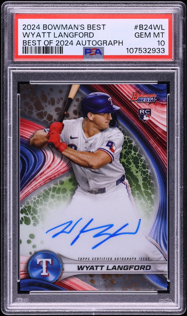 2024 Bowman's Best Of '24 Wyatt Langford ROOKIE AUTO #B24-WL PSA 10 GEM MINT
