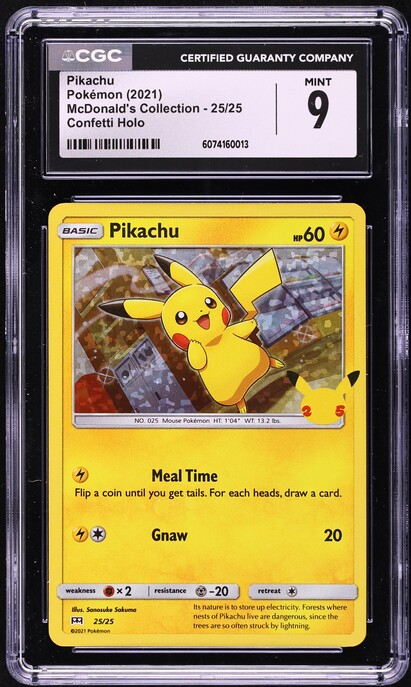2021 Pokemon Sword & Shield McDonald's Collection Holo Pikachu #25