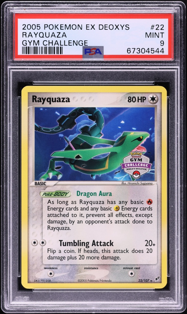 2005 Pokemon Ex Deoxys Gym Challenge Rayquaza #22 PSA 9 MINT