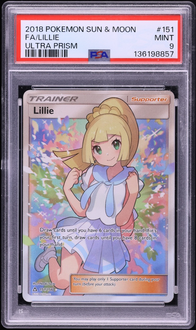 2018 Pokemon Sun & Moon Ultra Prism Full Art Lillie #151 PSA 9 MINT