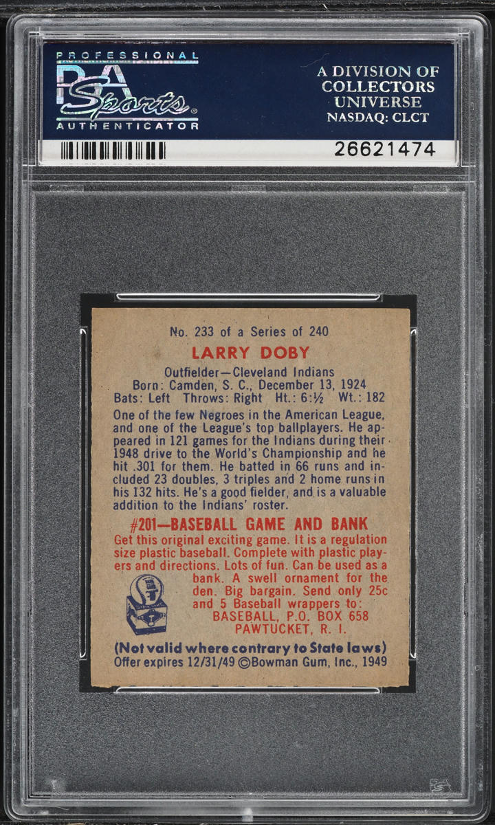 1949 Bowman Larry Doby ROOKIE #233 PSA 8 NM-MT