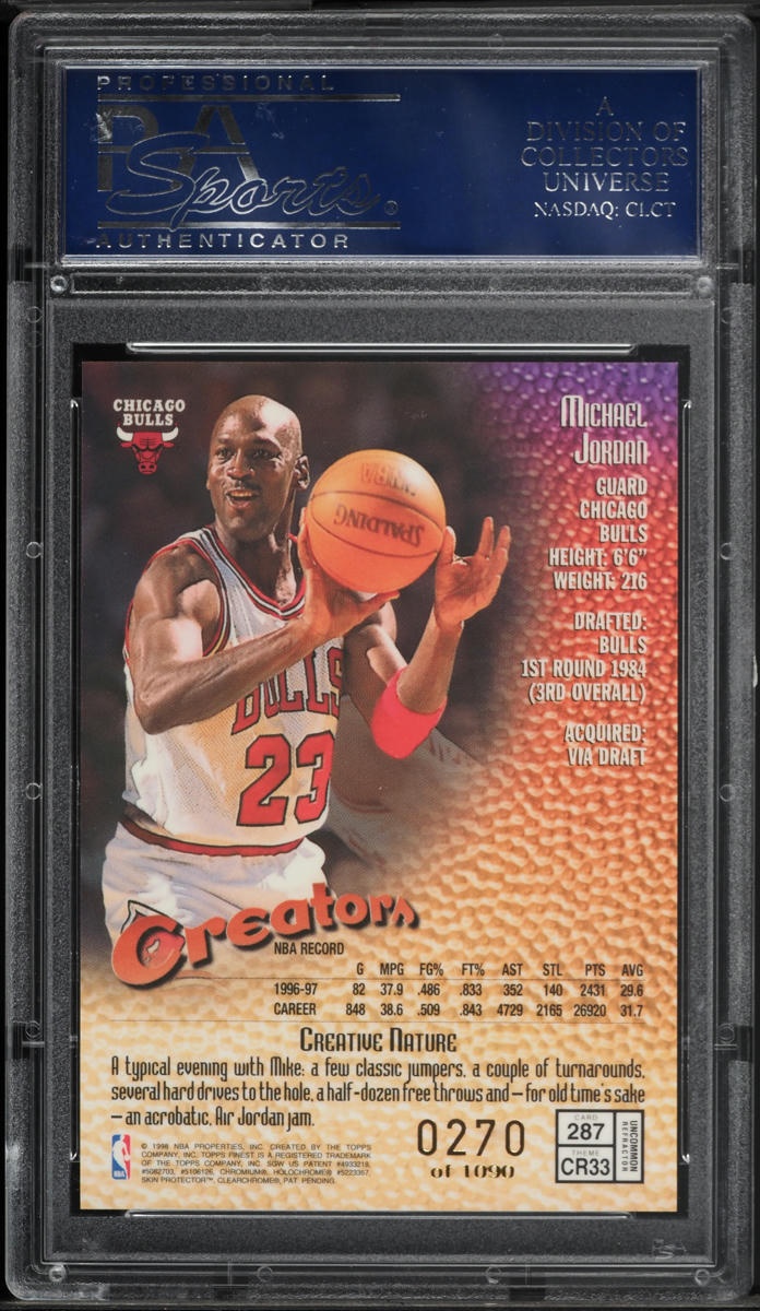 1997 Finest Refractor Michael Jordan /1090 #287 PSA 10 GEM MINT