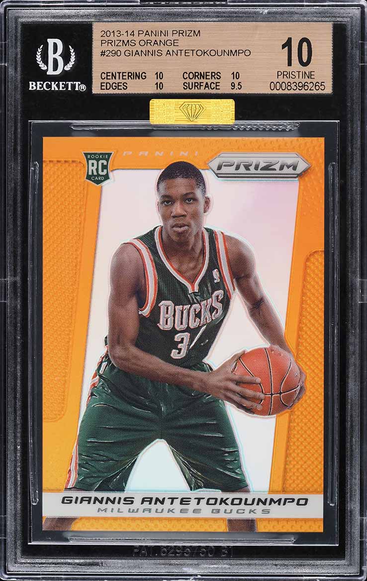 2013 Panini Prizm Orange Giannis Antetokounmpo ROOKIE /60 #290 BGS 10 PRISTINE