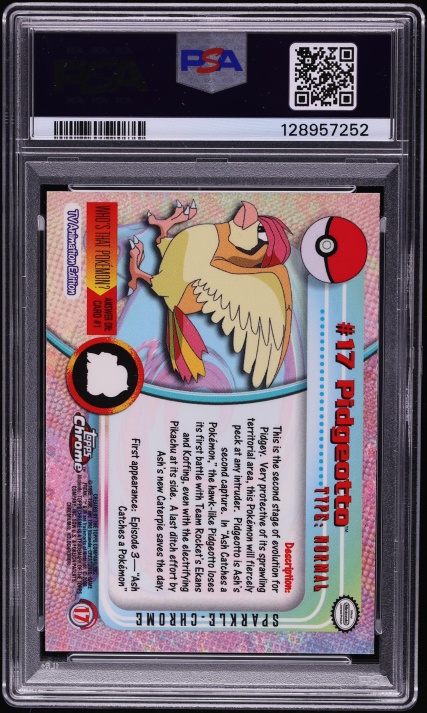 2000 Topps Chrome Pokemon Series 1 Sparkle Pidgeotto #17 PSA 10 GEM MINT
