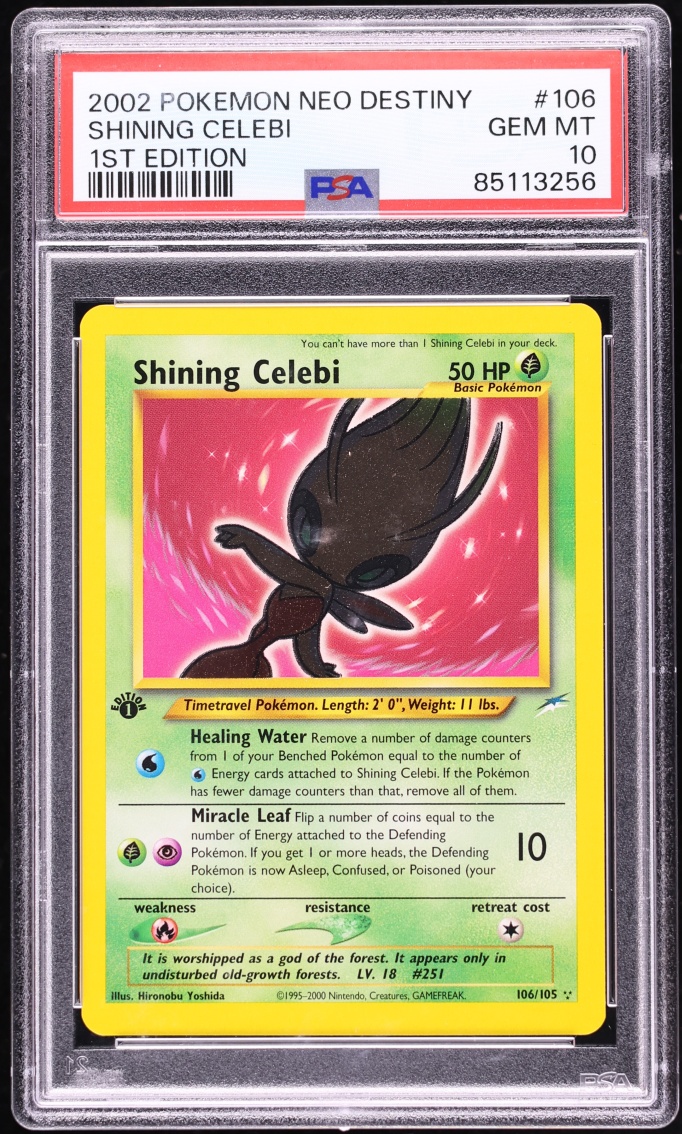 2002 Pokemon Neo Destiny 1st Edition Shining Celebi #106 PSA 10 GEM MINT