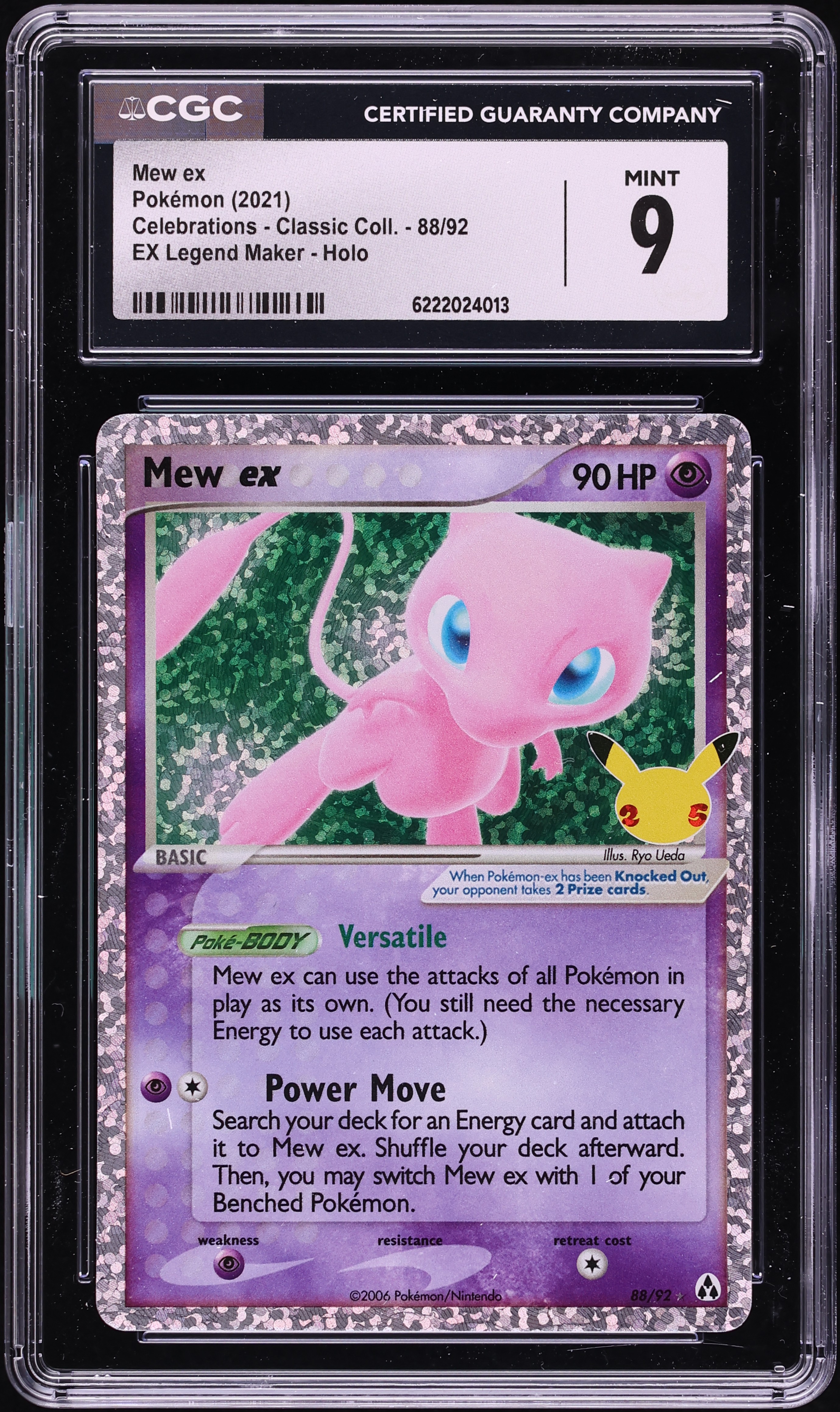 2021 Pokemon Sword & Shield Celebrations Classic Collection Holo Mew Ex #88 CGC 9 MINT