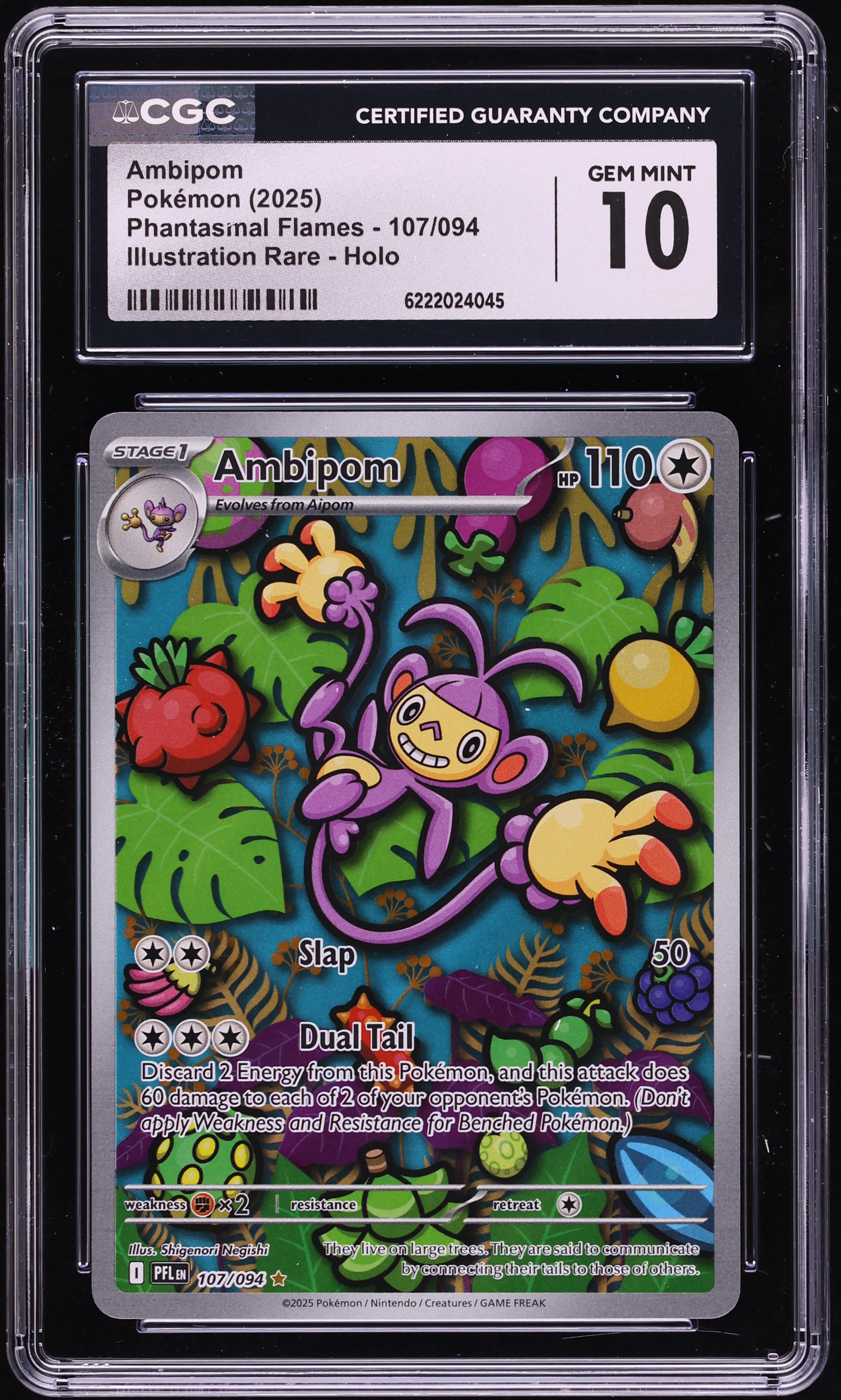 2025 Pokemon Mega Evolution Phantasmal Flames IR Ambipom #107 CGC 10 GEM MINT