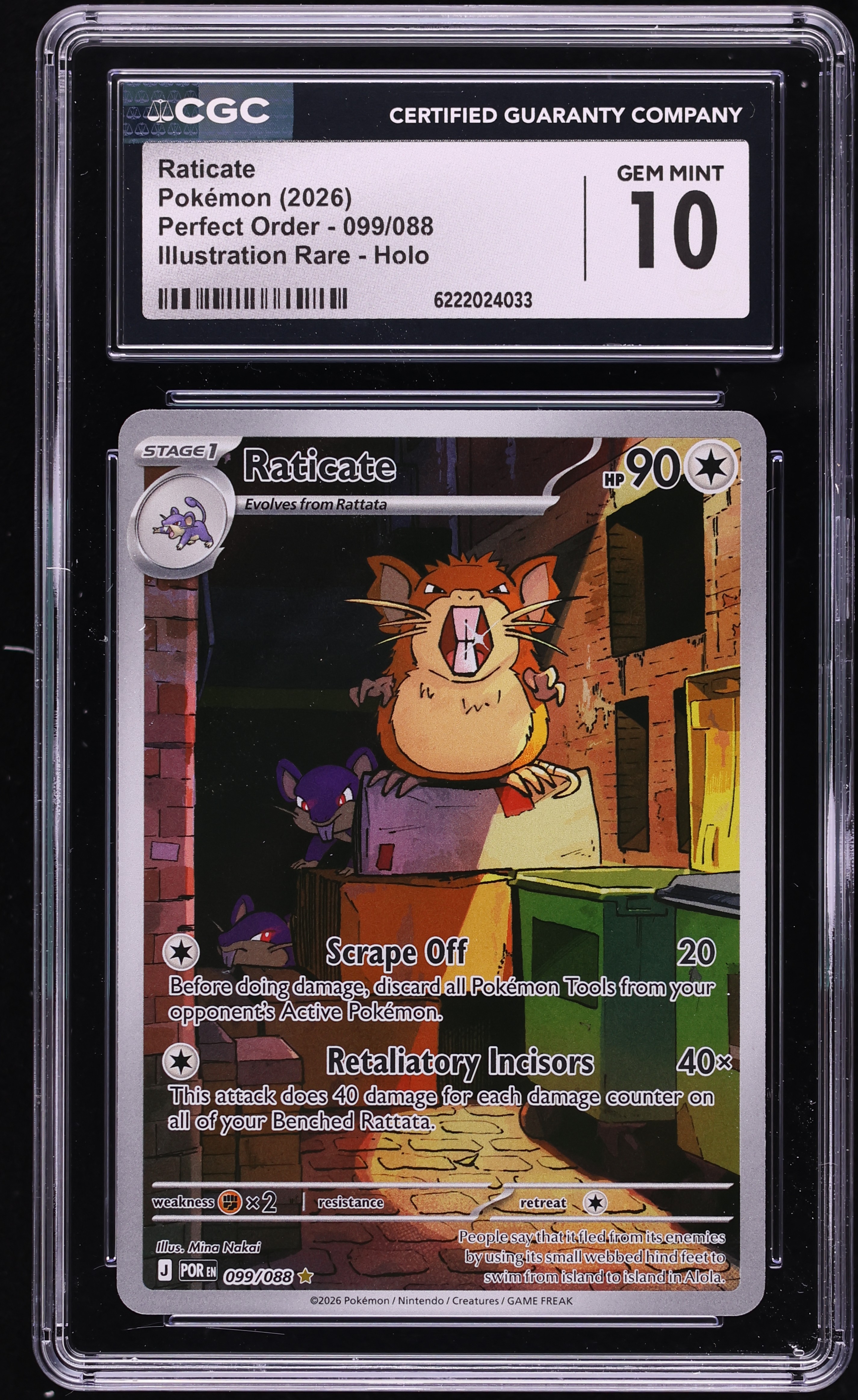 2026 Pokemon Mega Evolution Perfect Order IR Raticate #099 CGC 10 GEM MINT