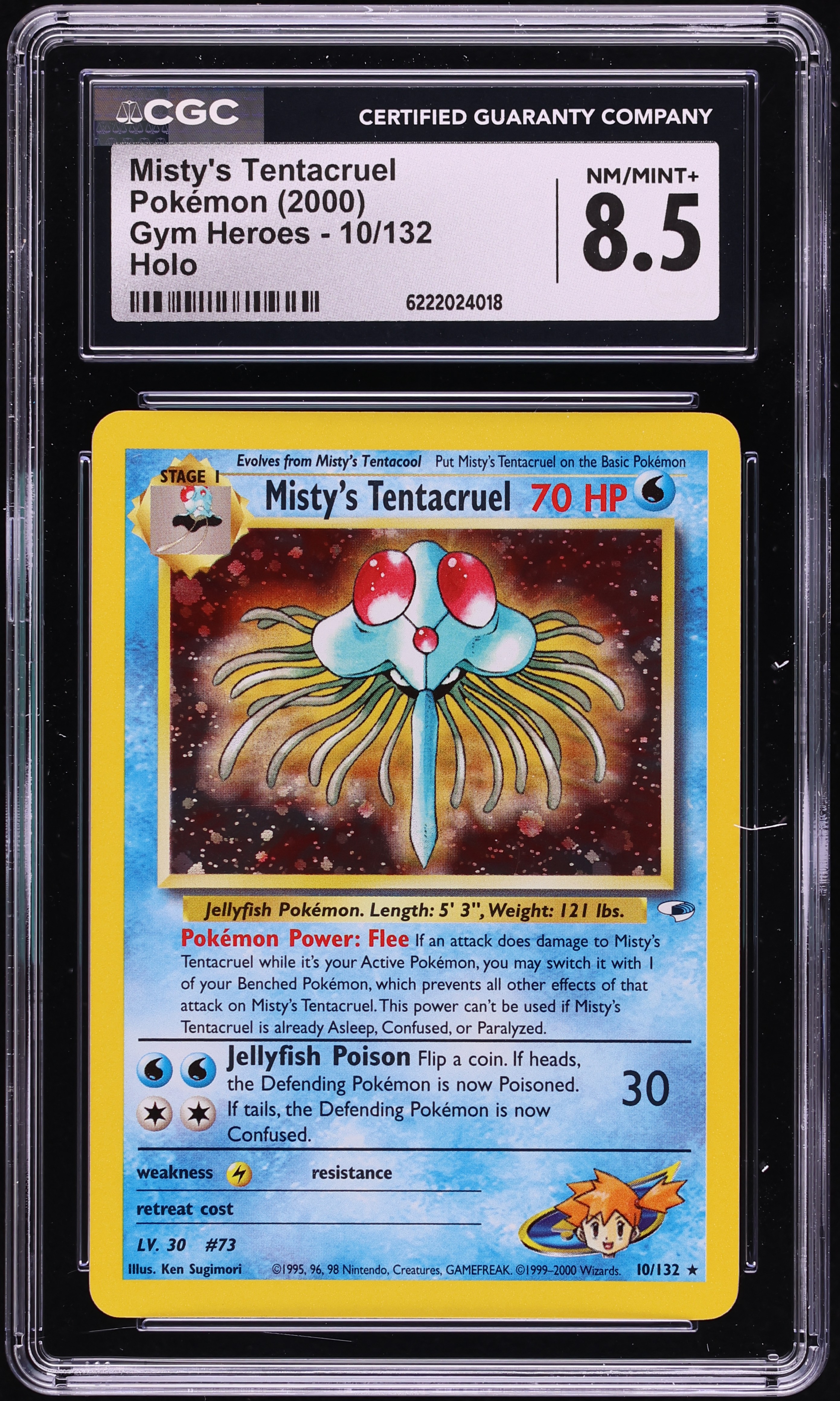 2000 Pokemon Gym Heroes Holo Misty's Tentacruel #10 CGC 8.5 NM-MT+