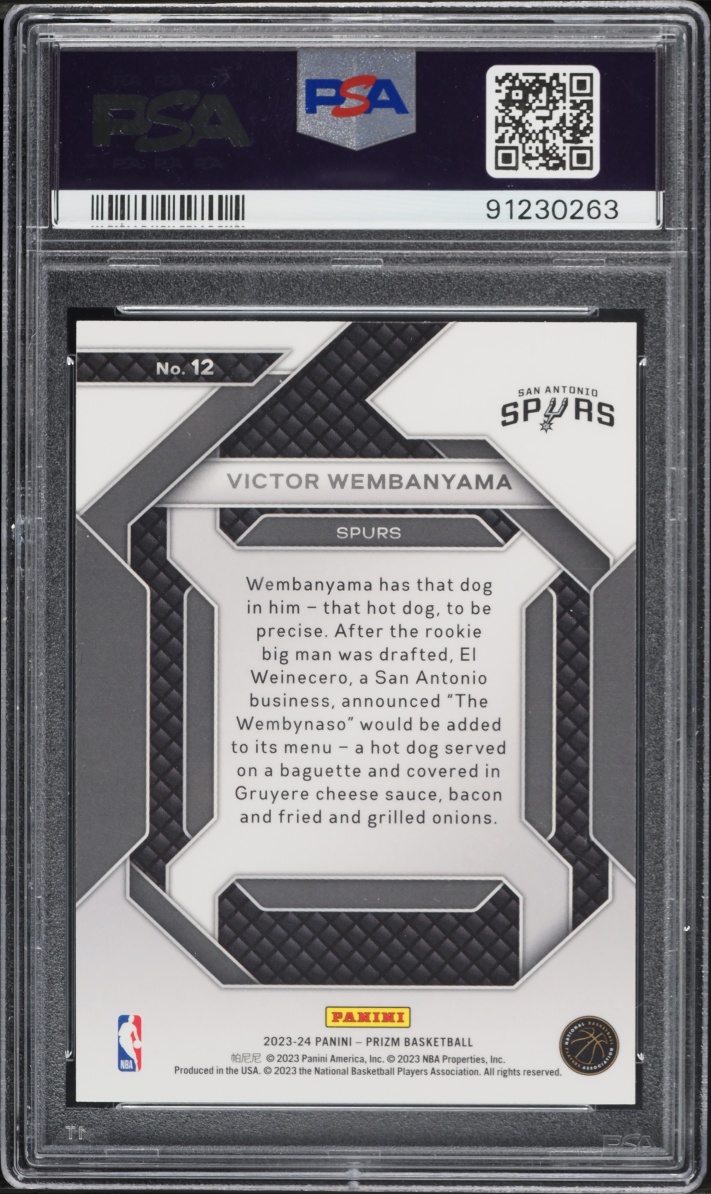 2023 Panini Prizm Emergent Victor Wembanyama ROOKIE #12 PSA 9 MINT